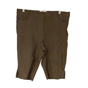 Coconut Row‎ Palm Beach Brown Bermuda Shorts Women’s 12P Stretch High Rise